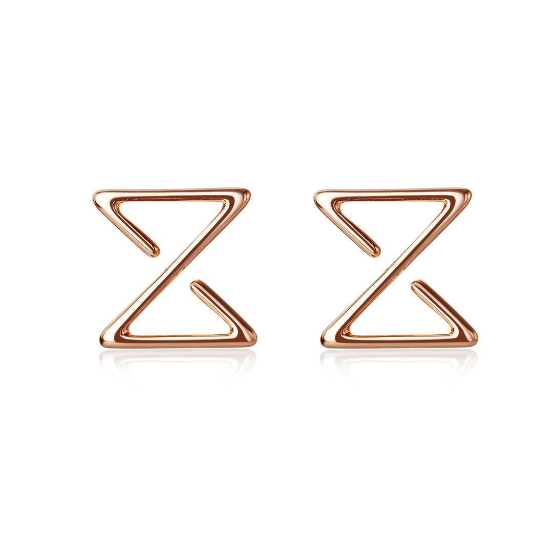 Infinity Ear Studs In 18K Rose Gold - ZNS Jewellery