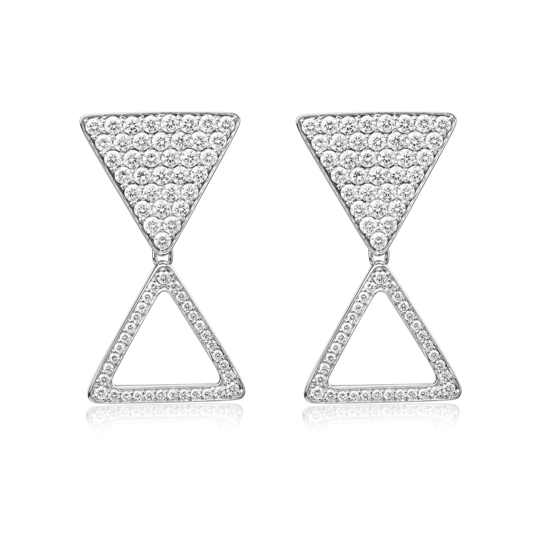 Duo Earrings In 18K Gold With Diamonds - ZNS Jewellery
