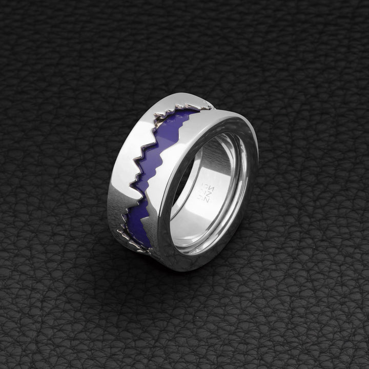 Fission Enamel - Ring in Silver with Purple Enamel