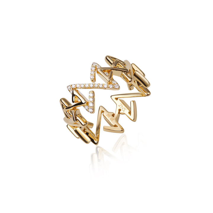Infinity Ring In 18K Yellow Gold With Diamonds - ZNS Jewellery